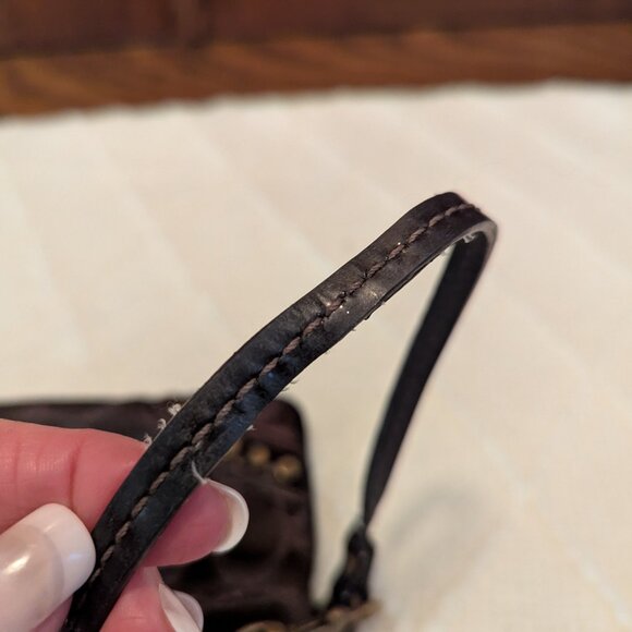 Vintage Coach Soho F12852 Metallic Signature Studded Flap Crossbody Bag - Picture 14 of 16